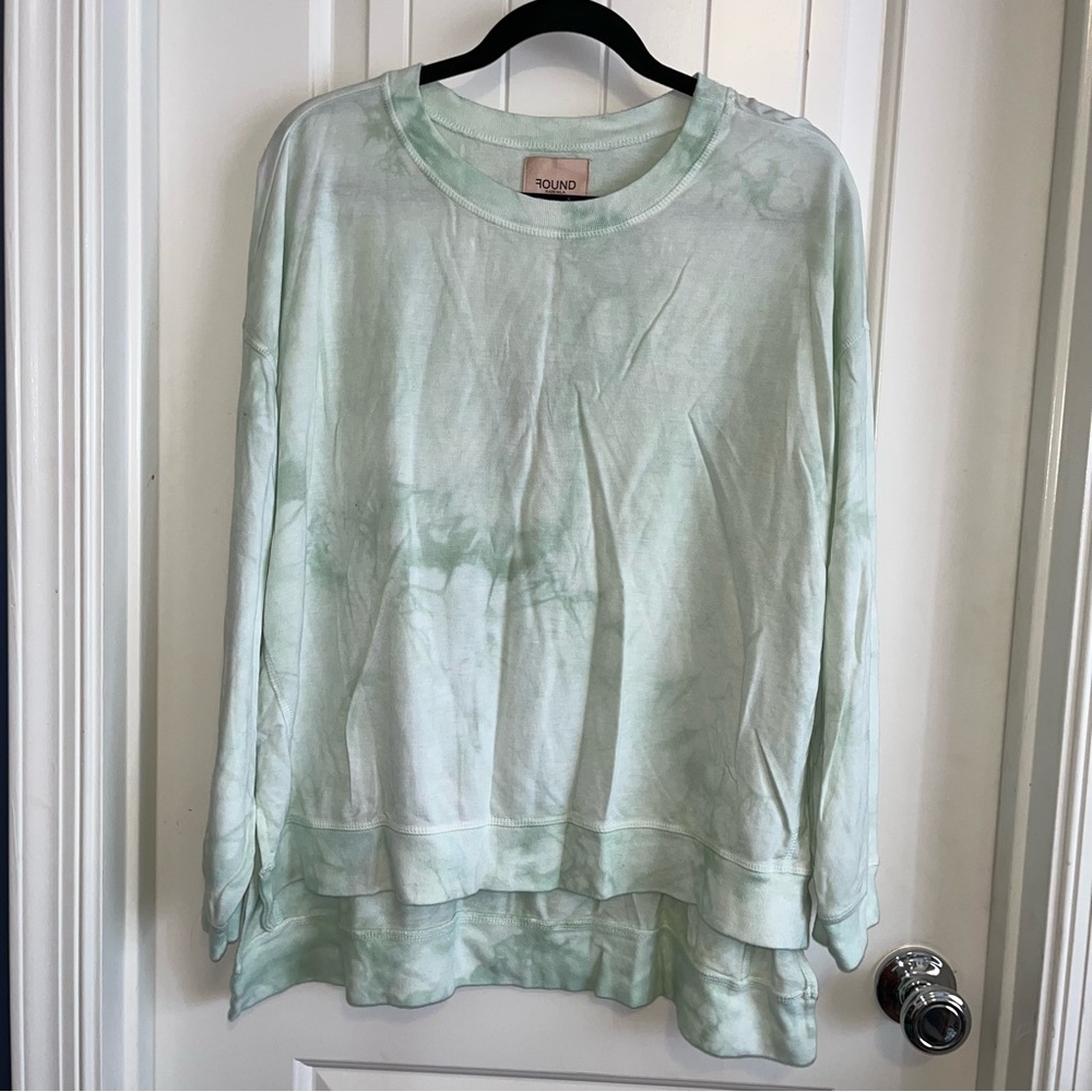 NWT Found Tie Dye Green Sweatshirt Oversize Size Small
